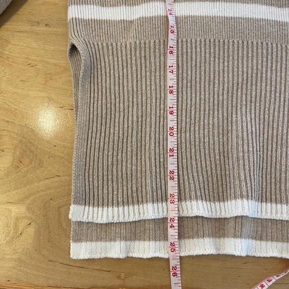 Rails Tessa Sand Stripe Mock Neck Quarter Zip Ribbed Knit Sweater Medium - Picture 10 of 10